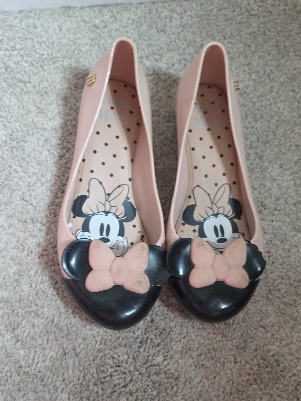 Mini Melissa Pink and Black Minnie Mouse Ballet Flats